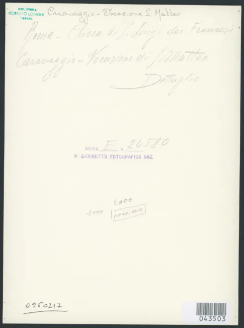 Merisi Michelangelo (Caravaggio) - sec. XVI - Vocazione di san Matteo Evangelista