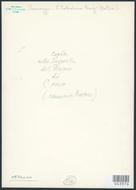 Bologna, Racc. Montpensier - S. Sebastiano (Caravaggio)