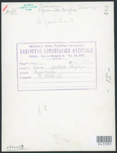 Roma. Galleria Borghese. Caravaggio. Il Battista