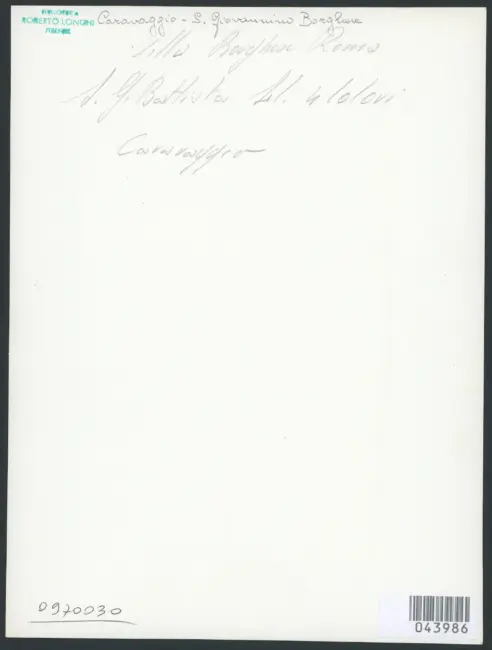 Villa Borghese Roma. S. G. Battista. Caravaggio