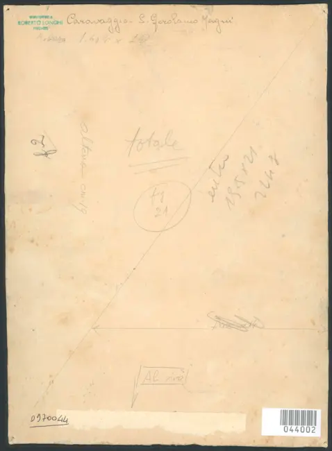 Merisi Michelangelo (Caravaggio) - sec. XVII - San Girolamo in meditazione