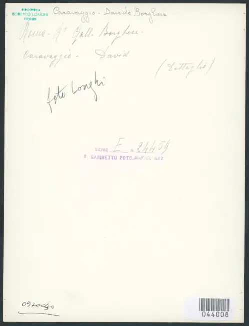 Roma R.a Gall. Borghese. Caravaggio. David (Dettaglio)