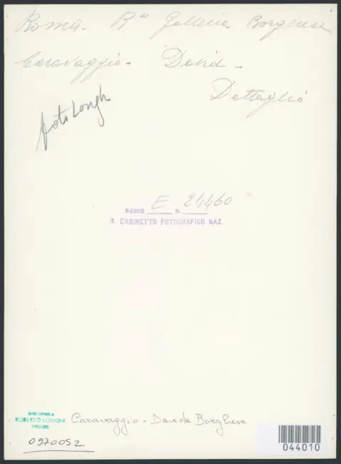 Roma R.a Galleria Borghese. Caravaggio. David. Dettaglio.