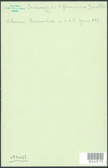 Merisi Michelangelo (Caravaggio) - sec. XVII - San Giovanni Battista