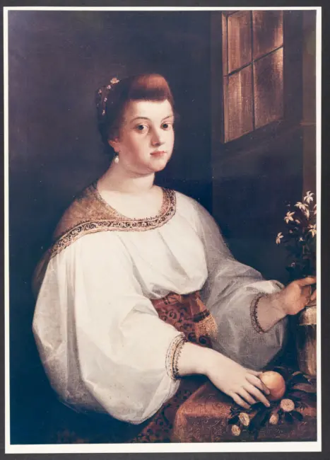 Ritratto femminile con vaso di fiori