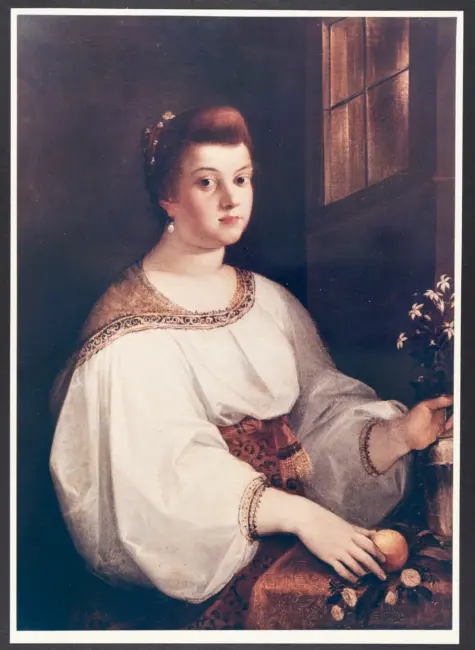 Ritratto femminile con vaso di fiori