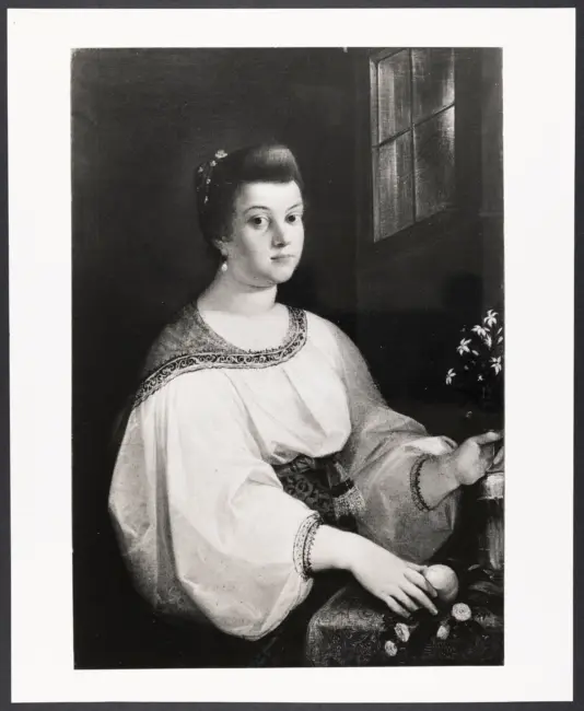 Ritratto femminile con vaso di fiori